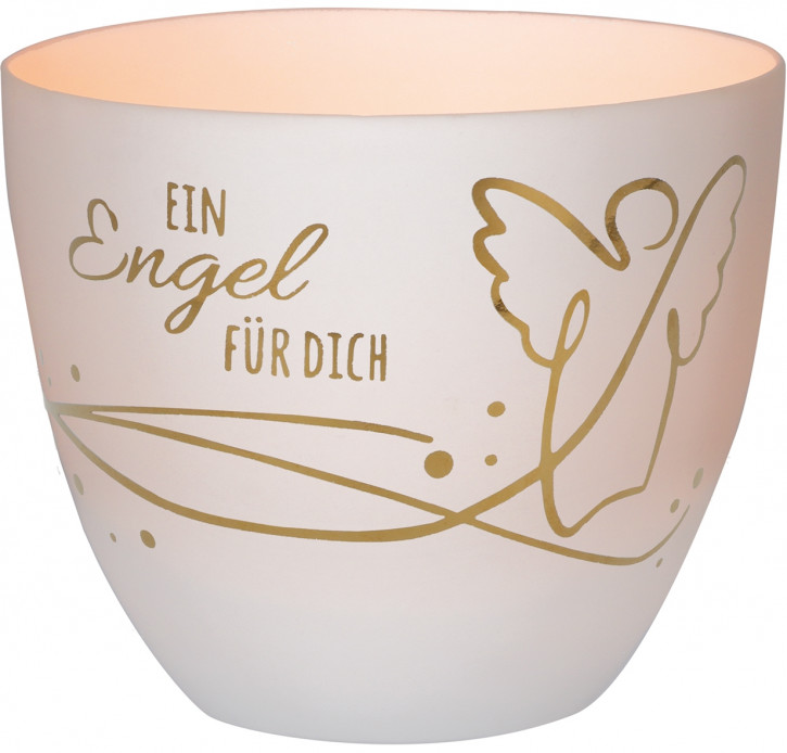 Windlicht aus Porzellan - Ein Engel für dich