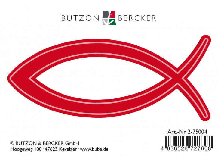 Autoaufkleber Fisch - rot