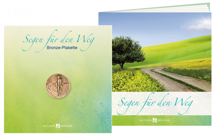 Geschenkset mit Bronze-Plakette - Segen für den Weg