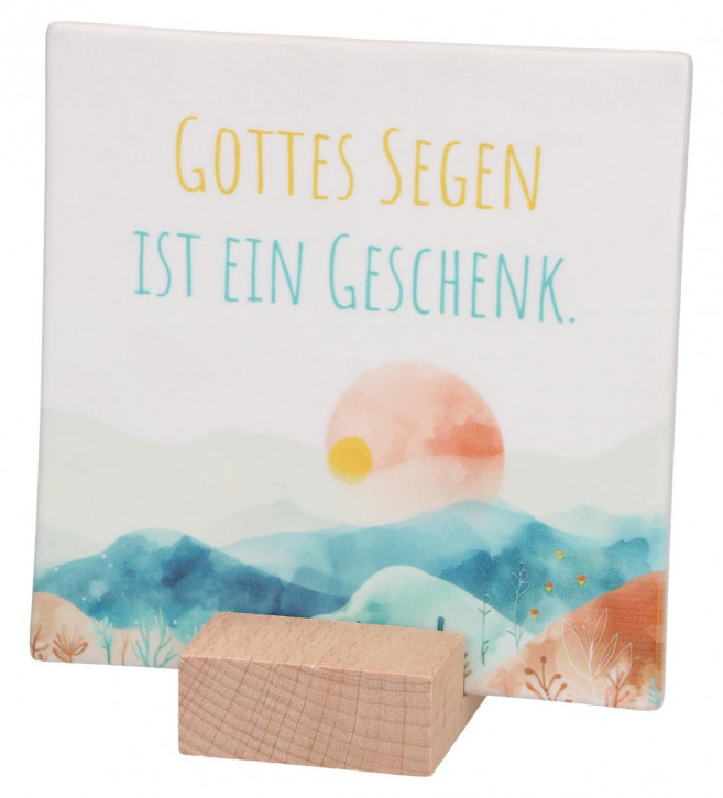 Porzellantafel zum Aufstellen - Gottes Segen