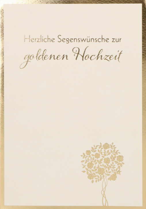 Glückwunschkarte - Herzliche Segenswünsche zur goldenen Hochzeit