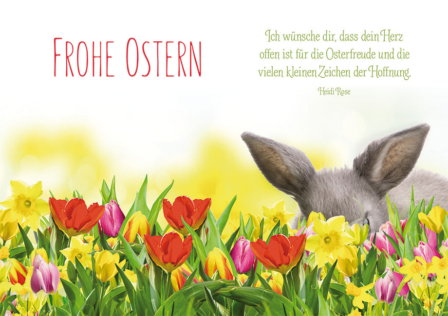 Glückwunschkarte Frohe Ostern.