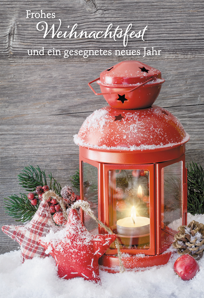 Glückwunschkarte Frohes Weihnachtsfest und ein gesegnetes neues Jahr