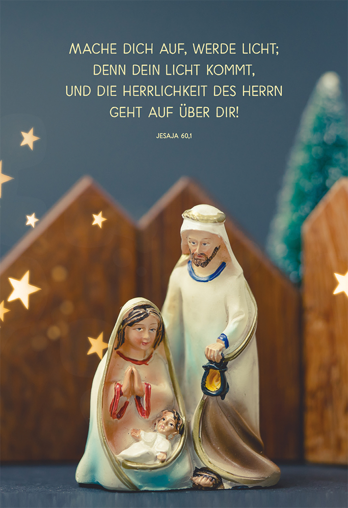 Glückwunschkarte zu Weihnachten - Heilige Familie