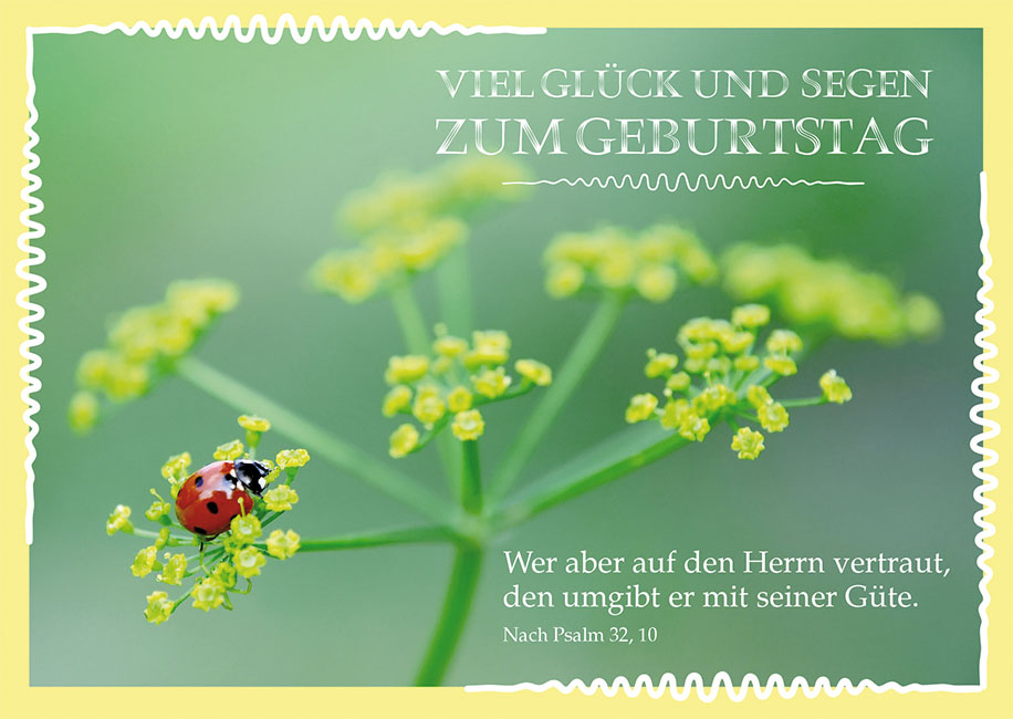 Postkarte Viel Glück und Segen zum Geburtstag