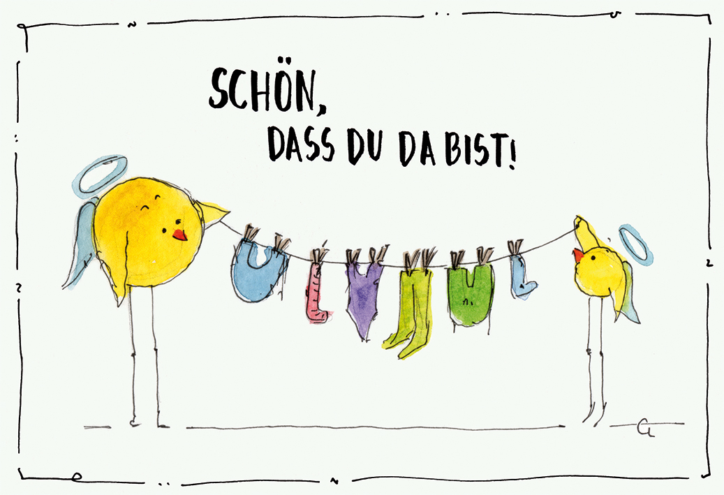 Glückwunschkarte zur Geburt Schön, dass du da bist!