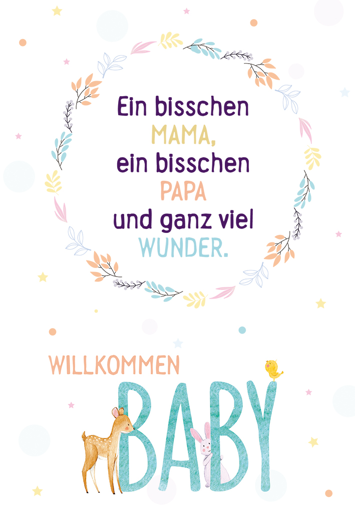 Gluckwunschkarte Zur Geburt Willkommen Baby