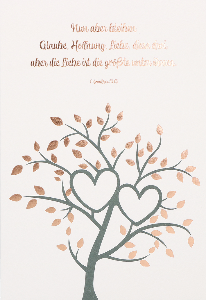 Glückwunschkarte zur Hochzeit Glaube, Hoffnung, Liebe