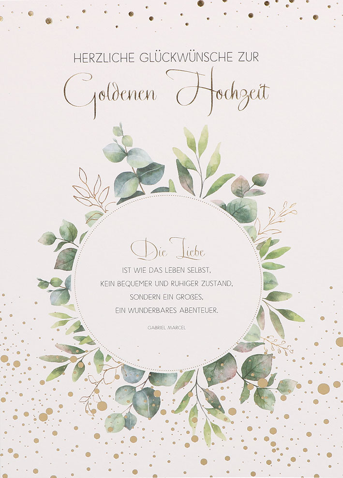 Glückwunschkarte Herzliche Glückwünsche zur Goldenen Hochzeit