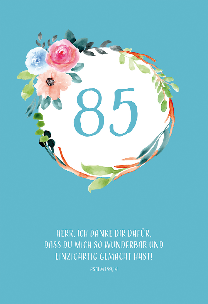 Glückwunschkarte zum 85. Geburtstag