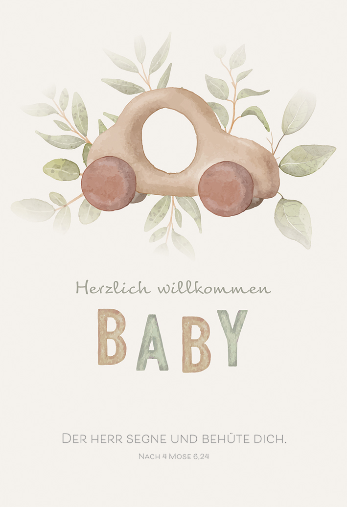 Glückwunschkarte zur Geburt Herzlich willkommen Baby