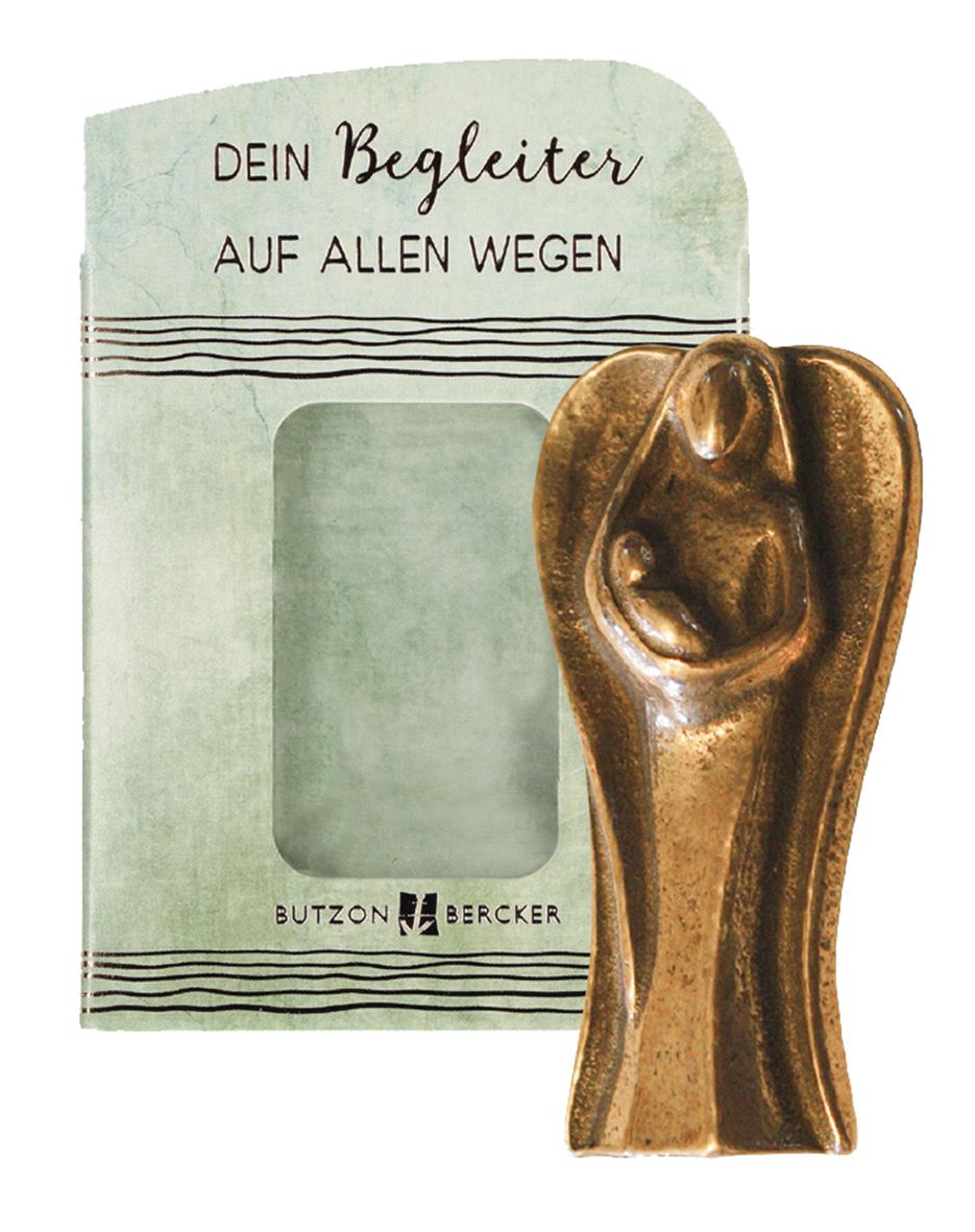 Bronzehandschmeichler - Schutzengel mit Kind