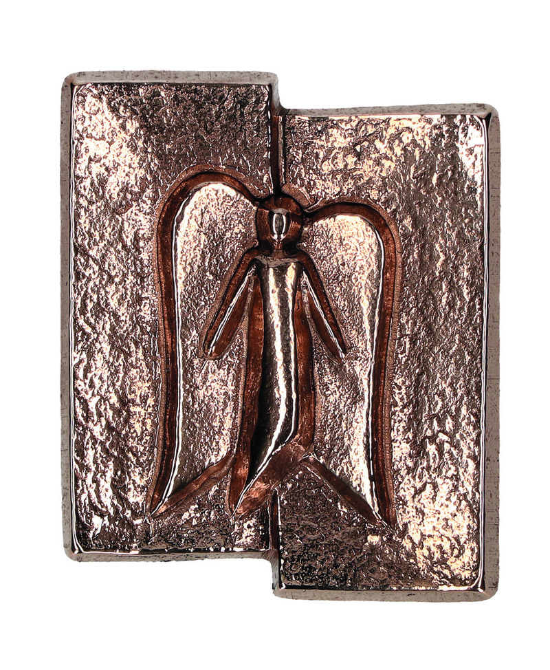 Kreuzplakette Schutzengel aus Bronze