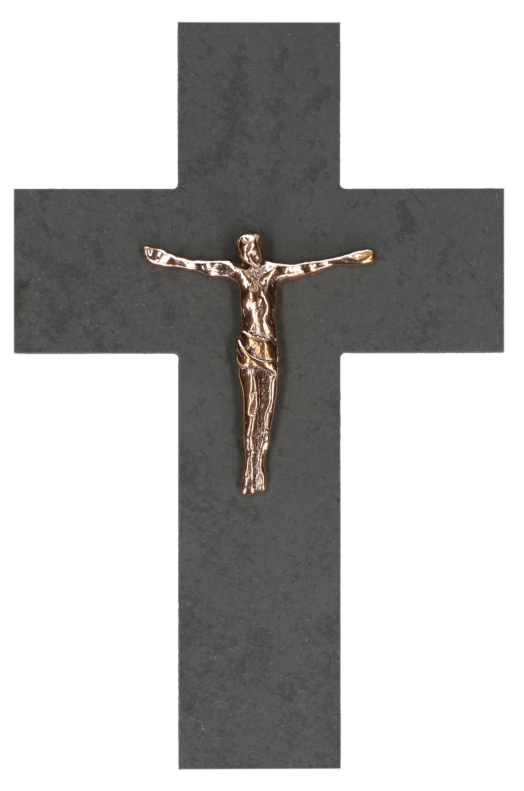 Schieferkreuz mit Bronzekorpus