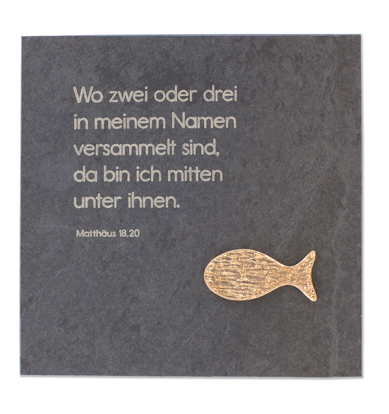 Schieferrelief Wo zwei oder drei...