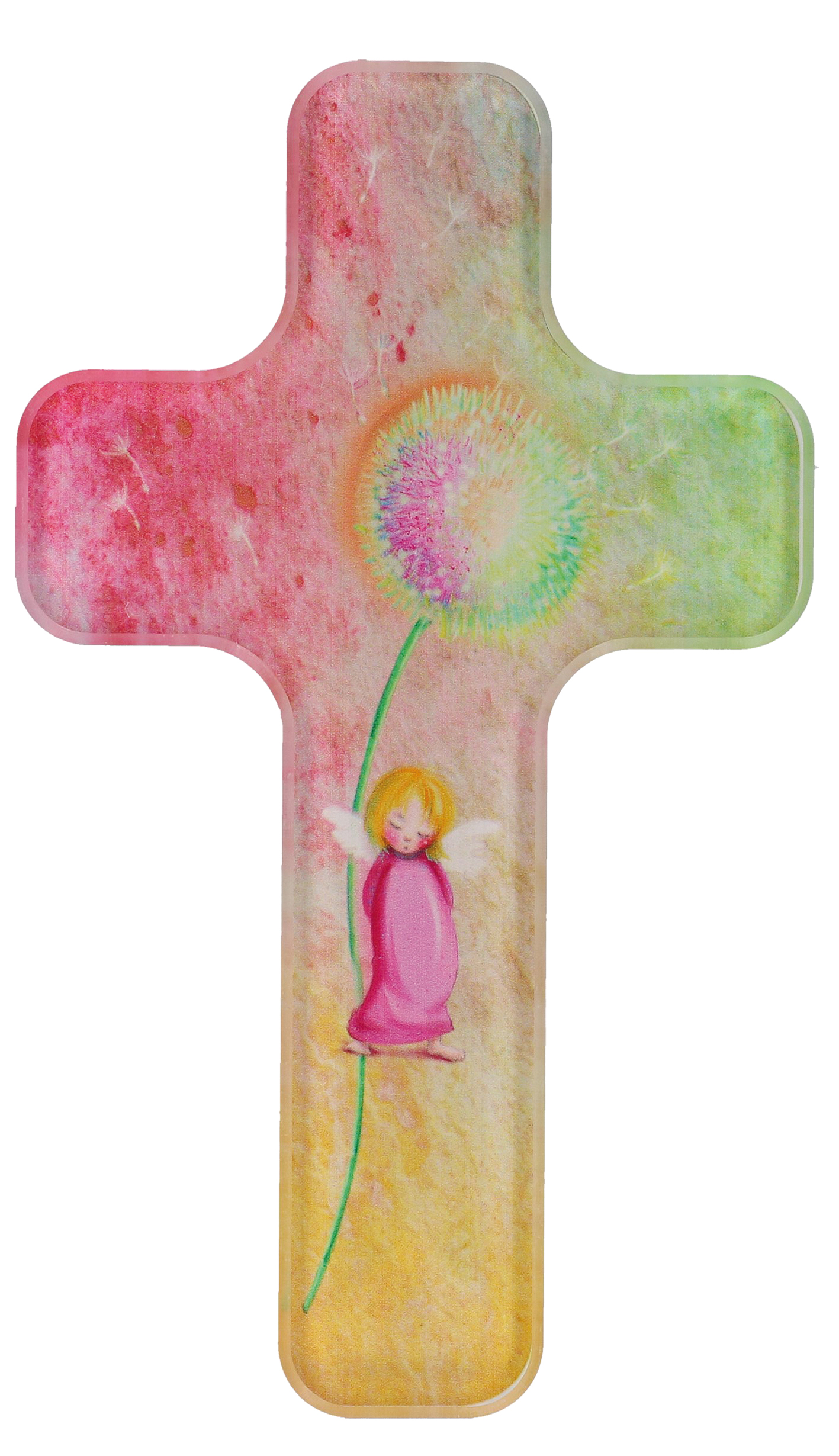 Acrylglas-Kinderkreuz - Pusteblume mit Engel