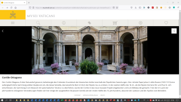 Screenshot Internetauftritt Vatikanische Museen